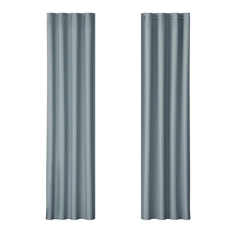 2X Blockout Curtains Blackout Window Curtain Eyelet 140x230cm Grey - Home & Garden > Curtains - Rivercity House & Home Co. (ABN 18 642 972 209) - Affordable Modern Furniture Australia