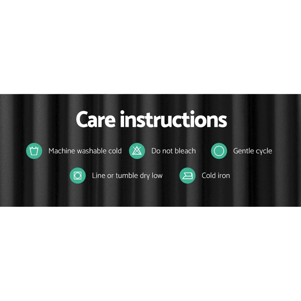 2X Blockout Curtains Blackout Window Curtain Eyelet 180x213cm Black - Home & Garden > Curtains - Rivercity House & Home Co. (ABN 18 642 972 209) - Affordable Modern Furniture Australia