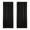 2X Blockout Curtains Blackout Window Curtain Eyelet 240x230cm Black