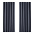 2X Blockout Curtains Blackout Window Curtain Eyelet 240x230cm Charcoal