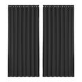2X Blockout Curtains Blackout Window Curtain Eyelet 300x230cm Black