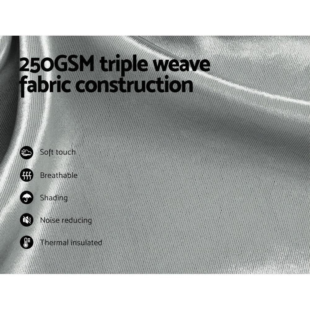 2X Blockout Curtains Blackout Window Curtain Eyelet 300x230cm Grey - Home & Garden > Curtains - Rivercity House & Home Co. (ABN 18 642 972 209) - Affordable Modern Furniture Australia