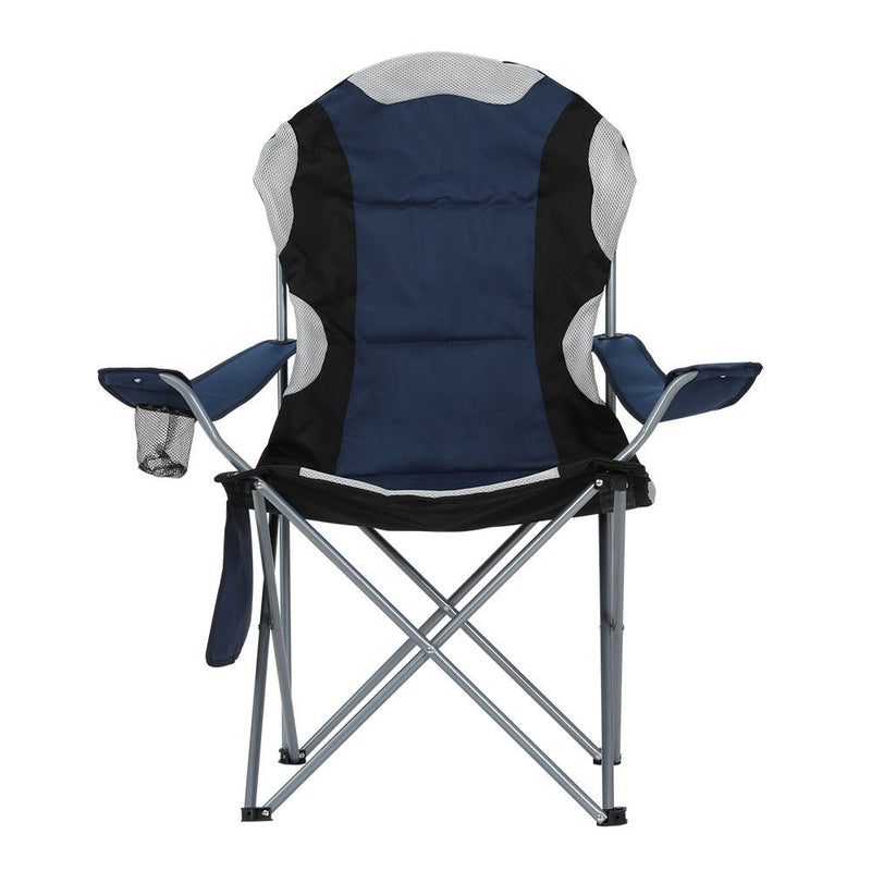 2X Camping Chairs Folding Arm Chair Portable Camping Garden Fishing - Outdoor > Camping - Rivercity House & Home Co. (ABN 18 642 972 209) - Affordable Modern Furniture Australia