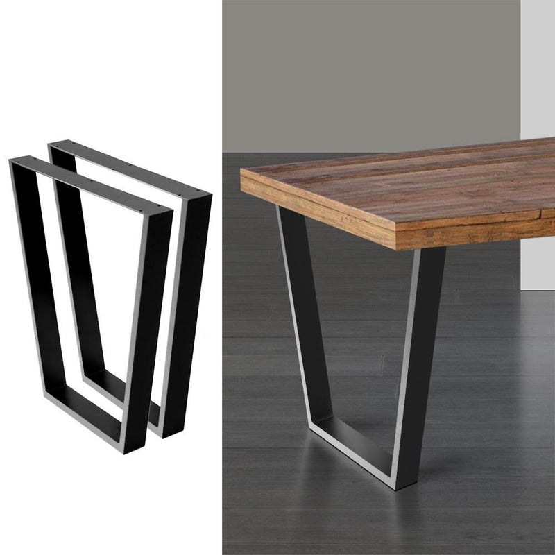 2x Coffee Dining Table Legs 71x65/40CM Industrial Vintage Bench Metal Trapezoid - Rivercity House & Home Co. (ABN 18 642 972 209) - Affordable Modern Furniture Australia