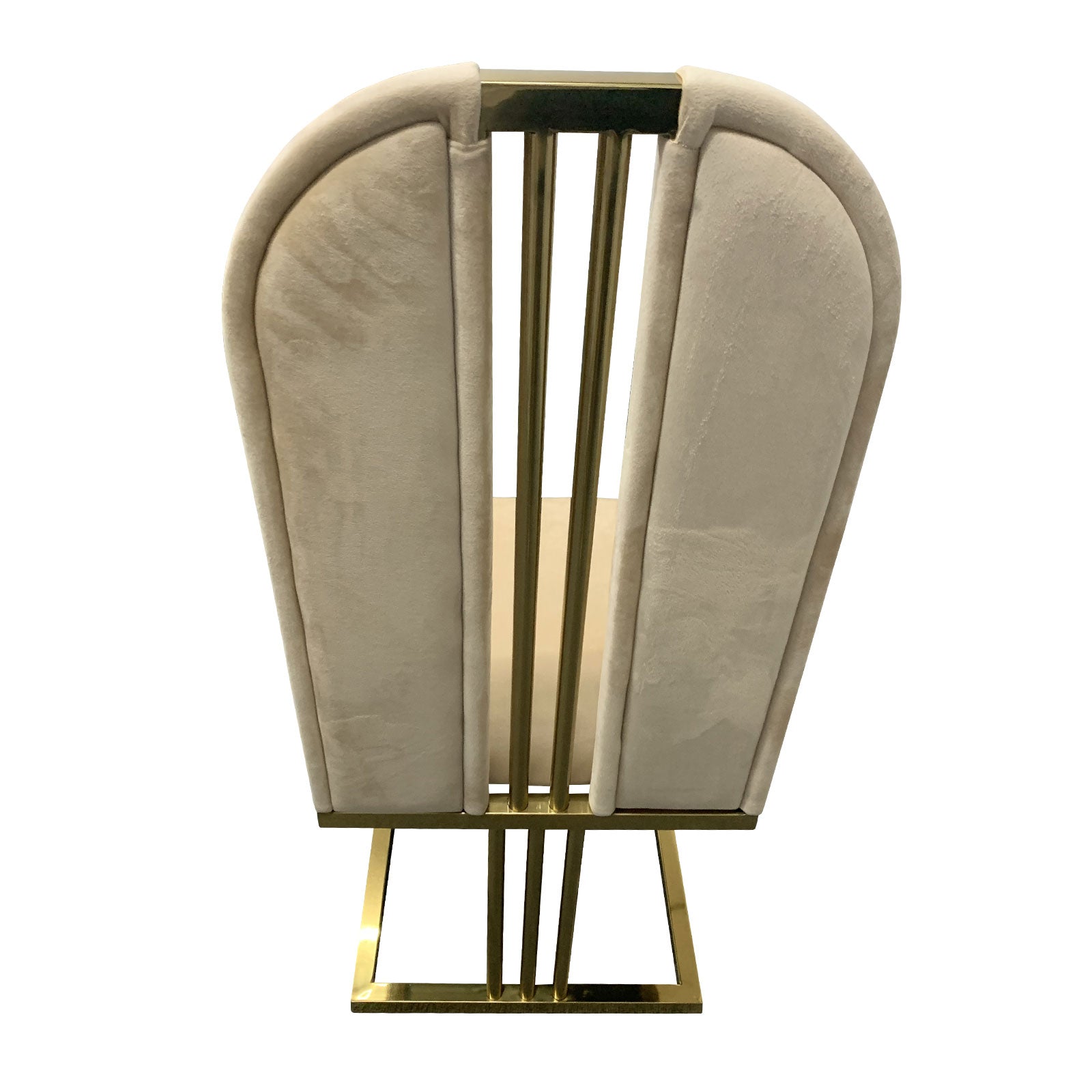 2X Dining Chair Stainless Gold Frame & Seat Beige Fabric - Furniture > Bar Stools & Chairs - Rivercity House & Home Co. (ABN 18 642 972 209) - Affordable Modern Furniture Australia