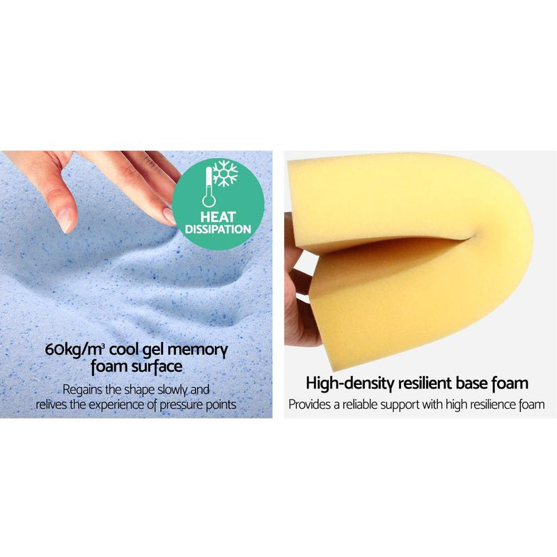 2X Memory Foam Wedge Pillows Neck Back Support with Cover Waterproof Beige - Rivercity House & Home Co. (ABN 18 642 972 209) - Affordable Modern Furniture Australia