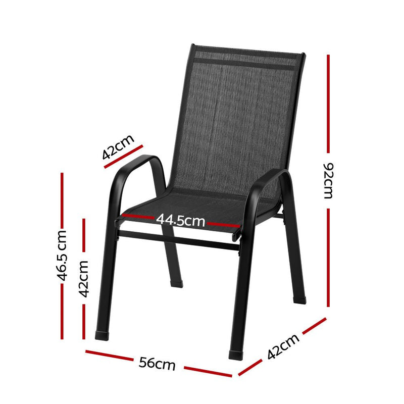 2X Outdoor Stackable Chairs Lounge Chair Bistro Set Patio Furniture - Furniture > Outdoor - Rivercity House & Home Co. (ABN 18 642 972 209) - Affordable Modern Furniture Australia