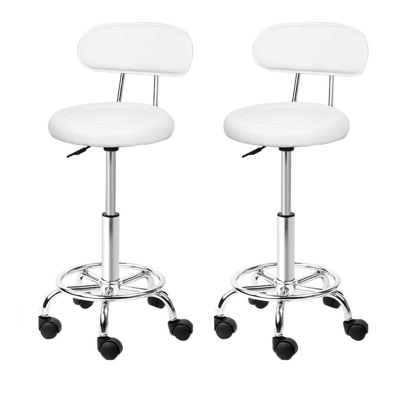 2x Salon Stool Swivel Barber Chair Backrest Hairdressing Hydraulic Height - Rivercity House & Home Co. (ABN 18 642 972 209) - Affordable Modern Furniture Australia