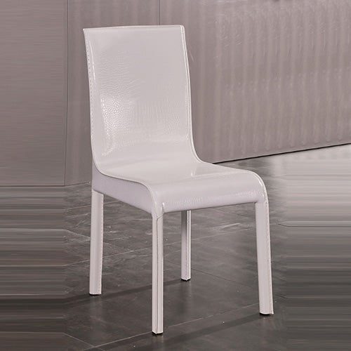 2x Steel Frame White Leatherette Medium High Backrest Dining Chairs with Wooden legs - Furniture > Dining - Rivercity House & Home Co. (ABN 18 642 972 209) - Affordable Modern Furniture Australia