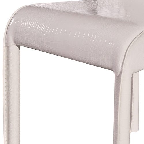 2x Steel Frame White Leatherette Medium High Backrest Dining Chairs with Wooden legs - Furniture > Dining - Rivercity House & Home Co. (ABN 18 642 972 209) - Affordable Modern Furniture Australia