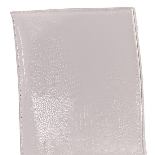 2x Steel Frame White Leatherette Medium High Backrest Dining Chairs with Wooden legs - Furniture > Dining - Rivercity House & Home Co. (ABN 18 642 972 209) - Affordable Modern Furniture Australia