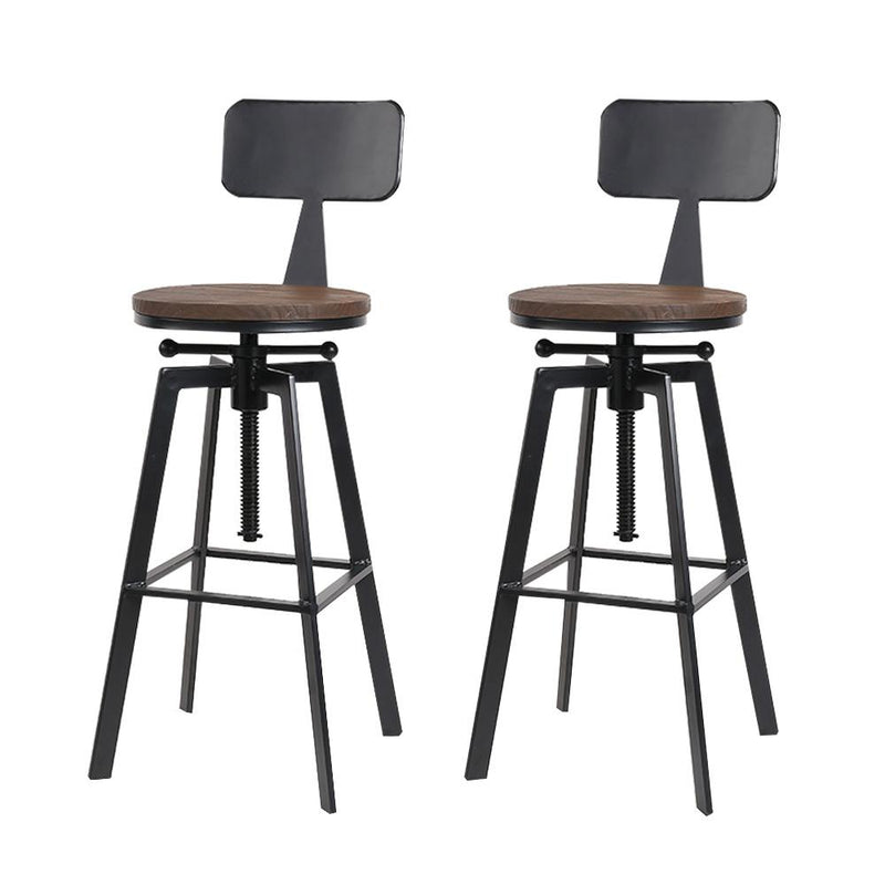 2x Vintage Bar Stools Retro Kitchen Bar Stool Industrial Chairs Rustic - Furniture - Rivercity House And Home Co.