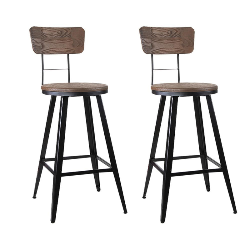 2x Vintage Rustic Bar Stools Retro Swivel Bar Stool Industrial Chairs 66cm - Furniture - Rivercity House & Home Co. (ABN 18 642 972 209) - Affordable Modern Furniture Australia