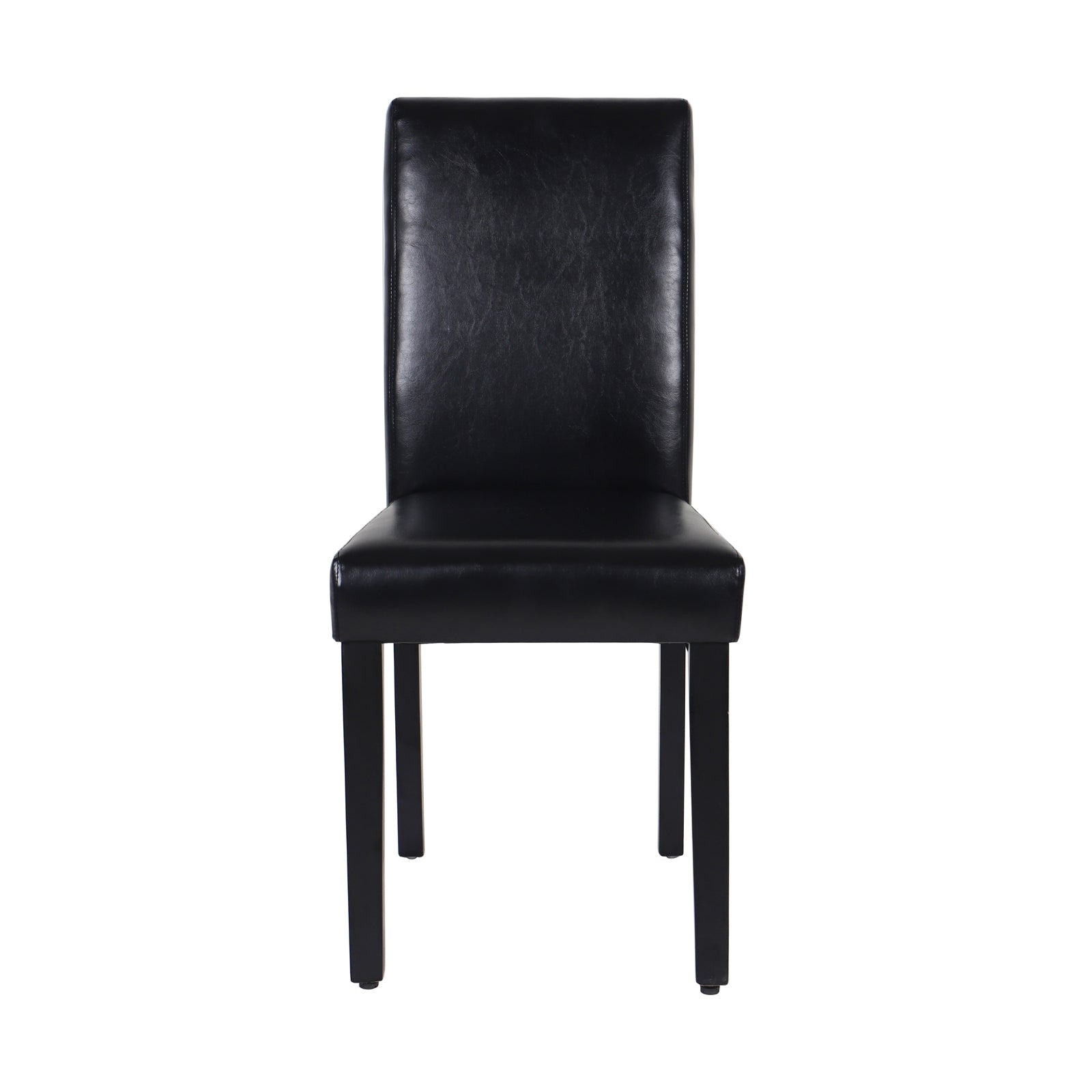 2x Wooden Frame Black Leatherette Dining Chairs with Solid Pine Legs - Furniture > Dining - Rivercity House & Home Co. (ABN 18 642 972 209) - Affordable Modern Furniture Australia
