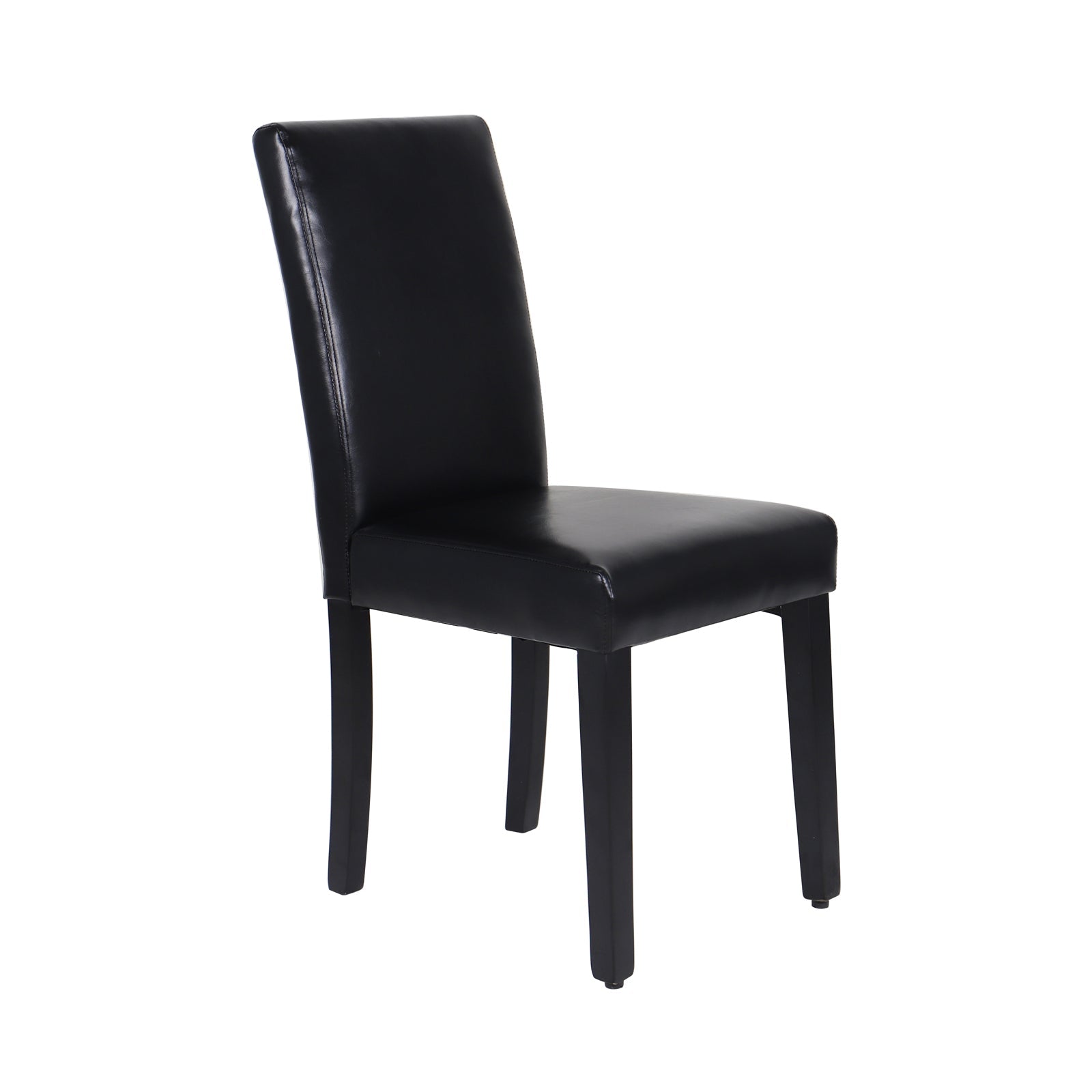 2x Wooden Frame Black Leatherette Dining Chairs with Solid Pine Legs - Furniture > Dining - Rivercity House & Home Co. (ABN 18 642 972 209) - Affordable Modern Furniture Australia