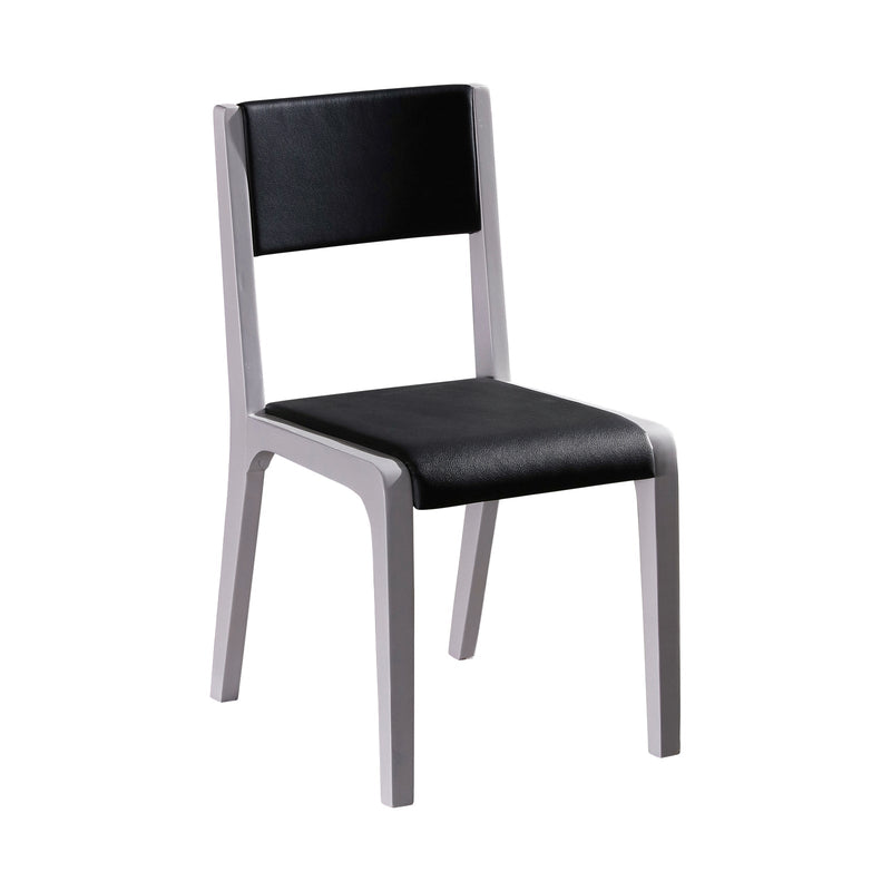 2x Wooden Frame Black Leatherette Medium High Backrest Dining Chairs - Furniture > Dining - Rivercity House & Home Co. (ABN 18 642 972 209) - Affordable Modern Furniture Australia