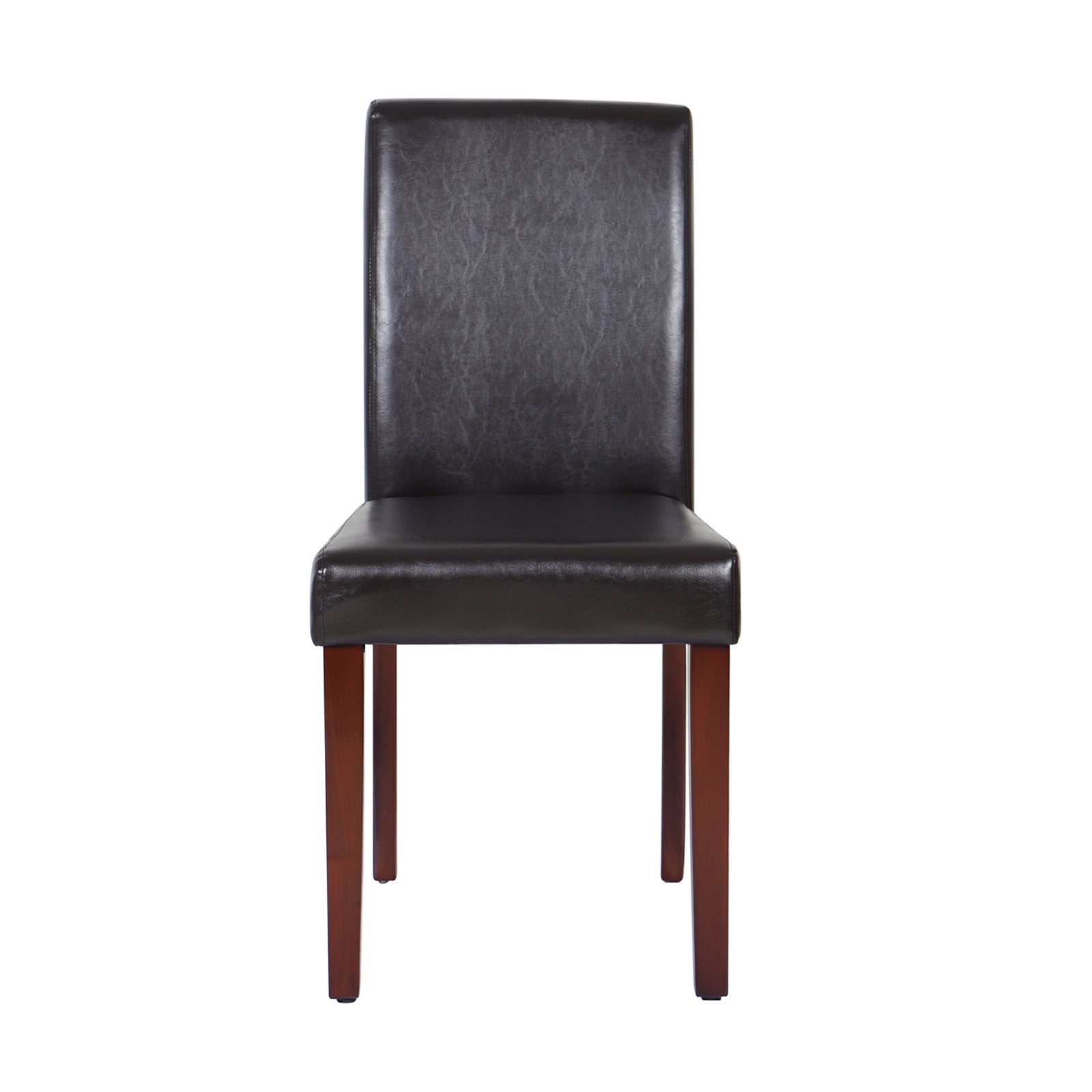 2x Wooden Frame Brown Leatherette Dining Chairs with Solid Pine Legs - Furniture > Dining - Rivercity House & Home Co. (ABN 18 642 972 209) - Affordable Modern Furniture Australia