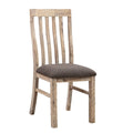 Set of 2 Wooden Frame Leatherette in Solid Acacia Wood & Veneer Dining Chairs in Oak Colour