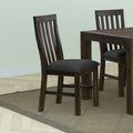 Set of 2 Wooden Frame Leatherette in Solid Wood Acacia & Veneer Dining Chairs in Chocolate Colour