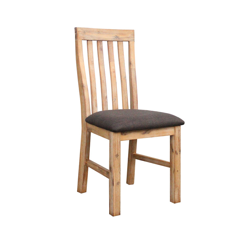 2x Wooden Frame Leatherette in Solid Wood Acacia & Veneer Dining Chairs in Oak Colour - Furniture > Dining - Rivercity House & Home Co. (ABN 18 642 972 209) - Affordable Modern Furniture Australia