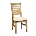 Set of 2 Wooden Frame Leatherette Solid Wood Acacia Dining Chairs in Silver Brush Colour