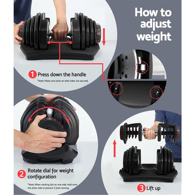 2x40KG Adjustable Dumbbell Weight Plates - Rivercity House & Home Co. (ABN 18 642 972 209) - Affordable Modern Furniture Australia