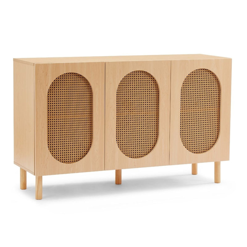 3 Door Rattan Sideboard in Maple - Rivercity House & Home Co. (ABN 18 642 972 209) - Affordable Modern Furniture Australia