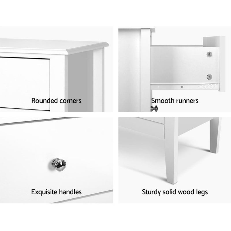 3 Drawer Storage Dresser White - Rivercity House & Home Co. (ABN 18 642 972 209) - Affordable Modern Furniture Australia