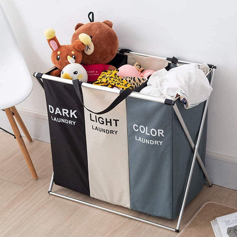 3 in 1 Large 135L Laundry Clothes Hamper Basket with Waterproof bags and Aluminum Frame (Multi) - Home & Garden > Bathroom Accessories - Rivercity House & Home Co. (ABN 18 642 972 209) - Affordable Modern Furniture Australia