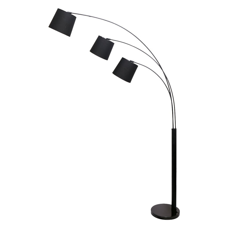 3-Light Arc Floor Lamp Adjustable Black 3 Shades - Home & Garden > Lighting - Rivercity House & Home Co. (ABN 18 642 972 209) - Affordable Modern Furniture Australia