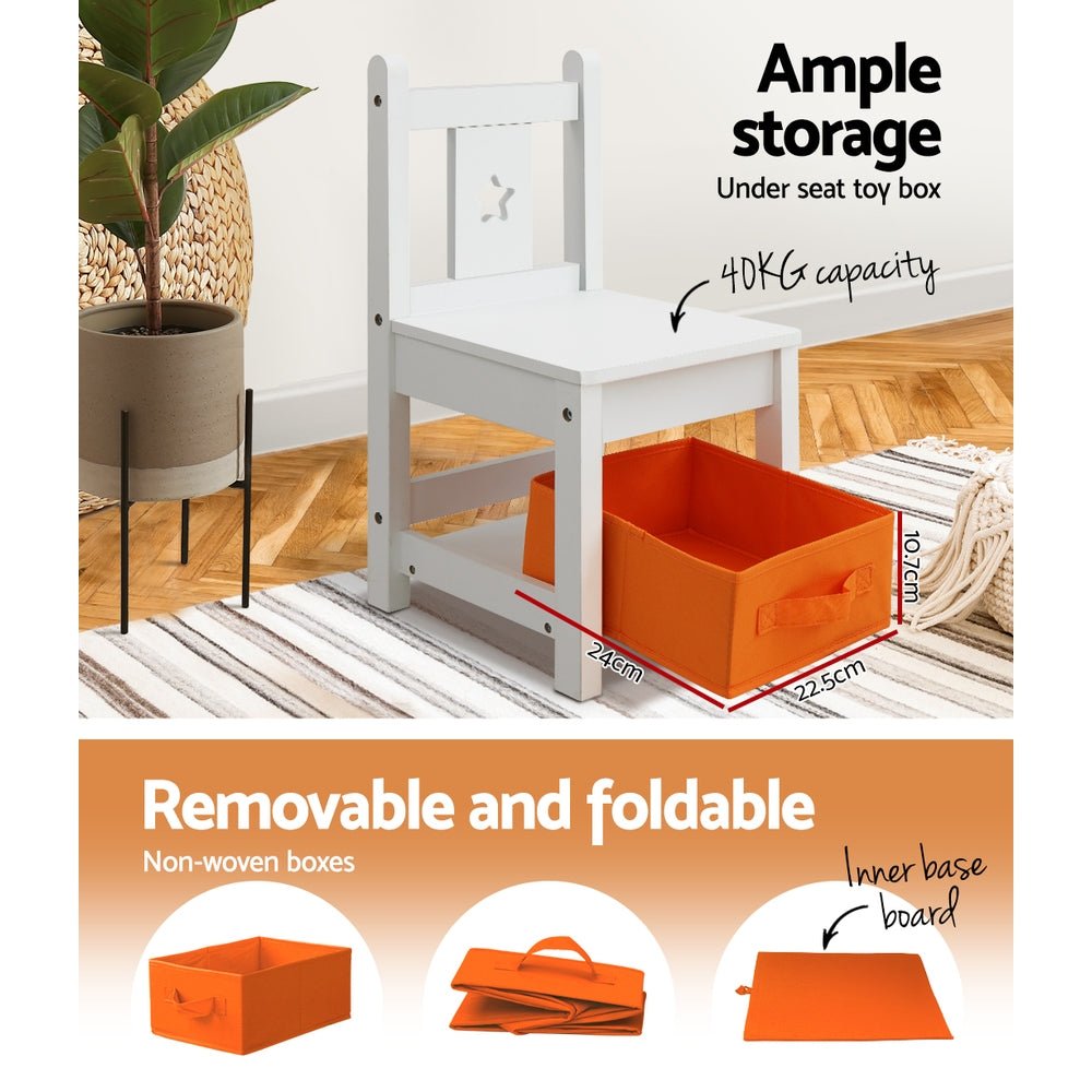 3 PCS Kids Table and Chairs Set Children Furniture Play Toys Storage Box - Baby & Kids > Kid's Furniture - Rivercity House & Home Co. (ABN 18 642 972 209) - Affordable Modern Furniture Australia