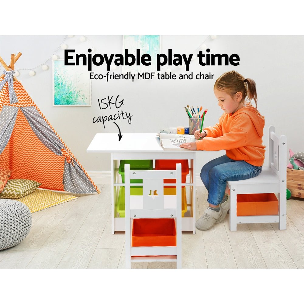 3 PCS Kids Table and Chairs Set Children Furniture Play Toys Storage Box - Baby & Kids > Kid's Furniture - Rivercity House & Home Co. (ABN 18 642 972 209) - Affordable Modern Furniture Australia