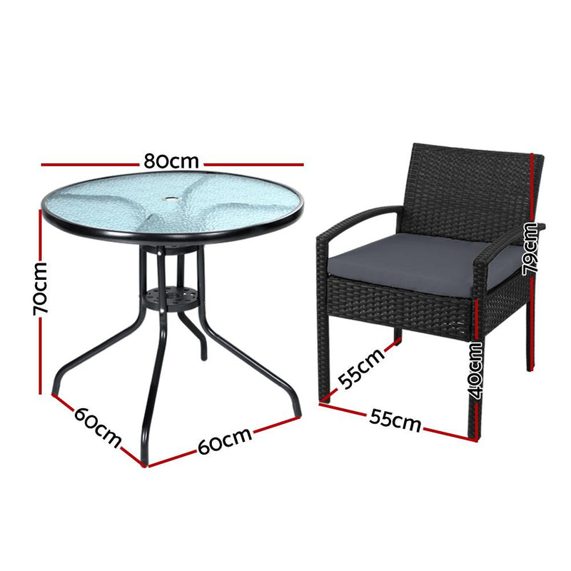 3 Piece Outdoor Furniture Dining Set - Rivercity House & Home Co. (ABN 18 642 972 209) - Affordable Modern Furniture Australia