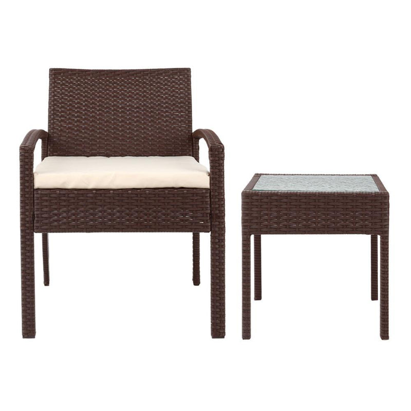 3-piece Outdoor Set - Brown - Rivercity House & Home Co. (ABN 18 642 972 209) - Affordable Modern Furniture Australia