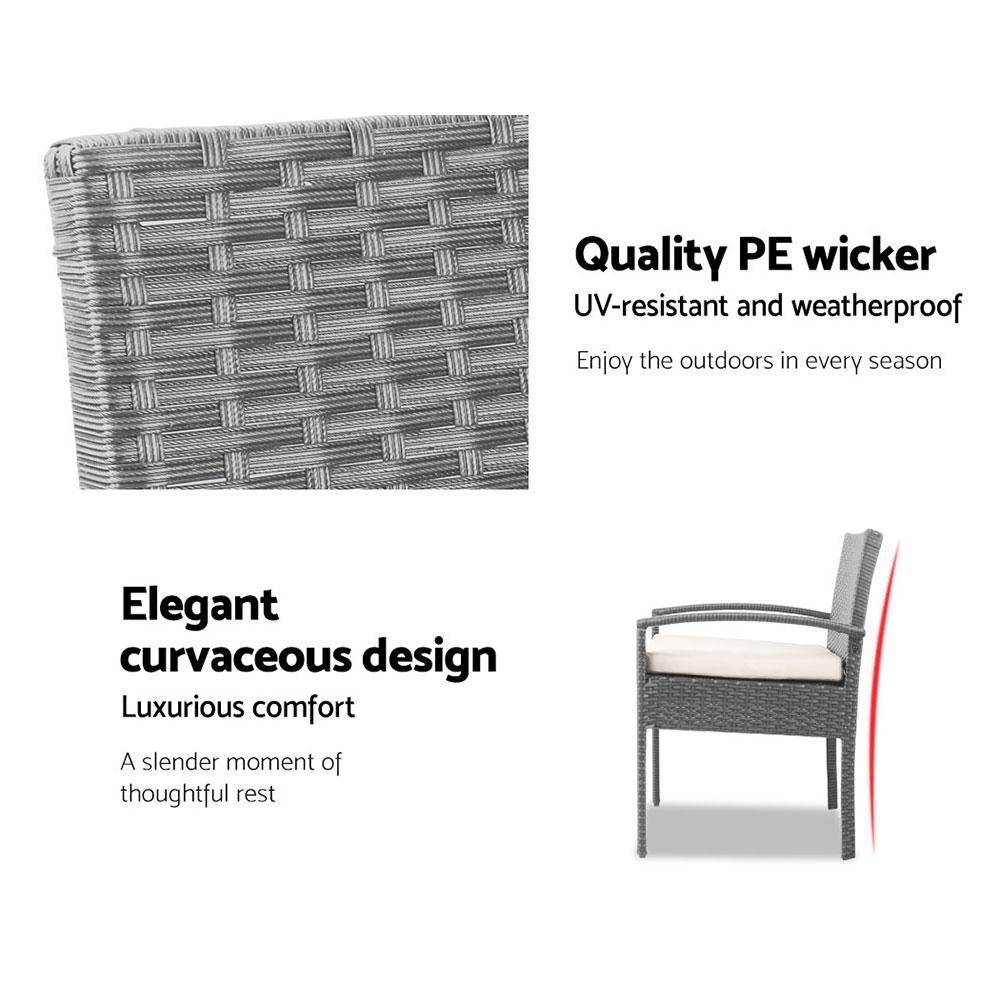 3 Piece Outdoor Set (Grey) - Brand - Rivercity House & Home Co. (ABN 18 642 972 209) - Affordable Modern Furniture Australia