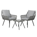 3 Piece Patio Lounge Setting Grey