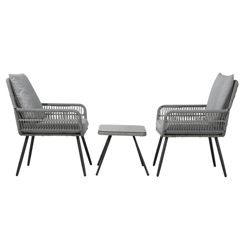 3 Piece Patio Lounge Setting Grey - Furniture > Outdoor - Rivercity House & Home Co. (ABN 18 642 972 209) - Affordable Modern Furniture Australia