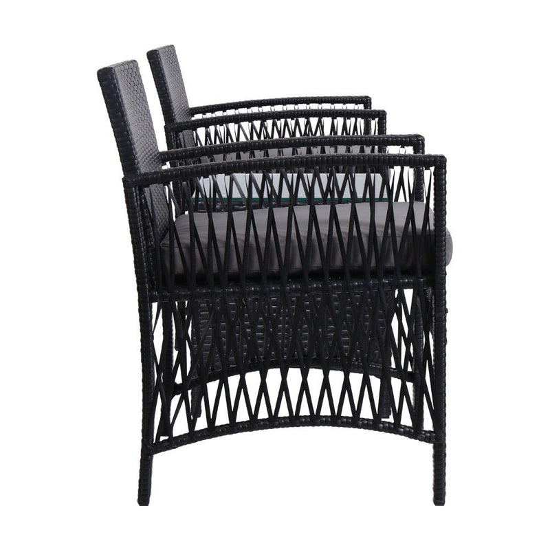 3 Piece Wicker Patio Bistro Set - Furniture > Outdoor - Rivercity House & Home Co. (ABN 18 642 972 209) - Affordable Modern Furniture Australia