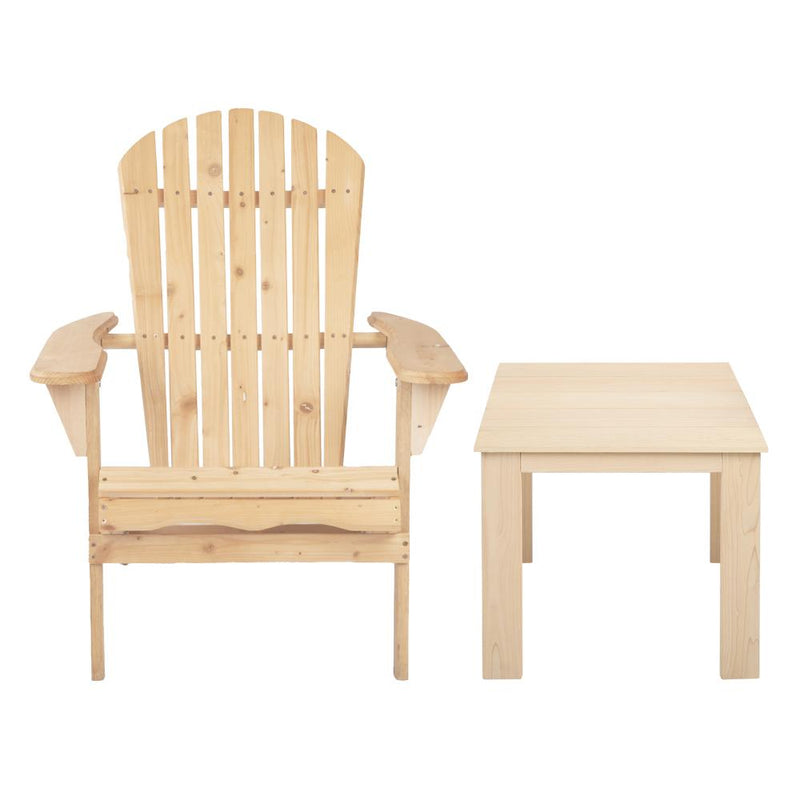 3 Piece Wooden Outdoor Beach Chair and Table Set - Rivercity House & Home Co. (ABN 18 642 972 209) - Affordable Modern Furniture Australia