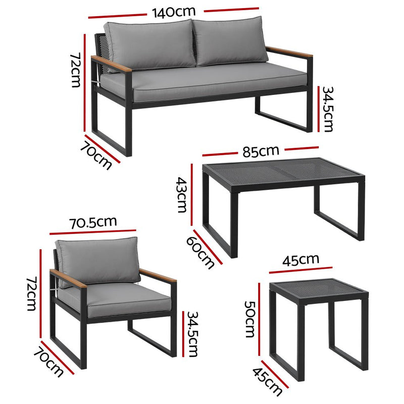 3 Seater Corner Steel Modular Lounge Setting - Furniture > Outdoor - Rivercity House & Home Co. (ABN 18 642 972 209) - Affordable Modern Furniture Australia