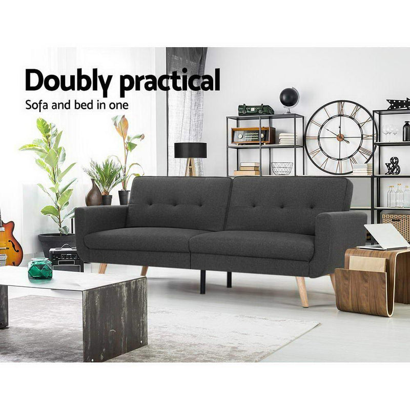 3 Seater Fabric Recliner (Dark Grey) - Furniture > Sofas - Rivercity House & Home Co. (ABN 18 642 972 209) - Affordable Modern Furniture Australia