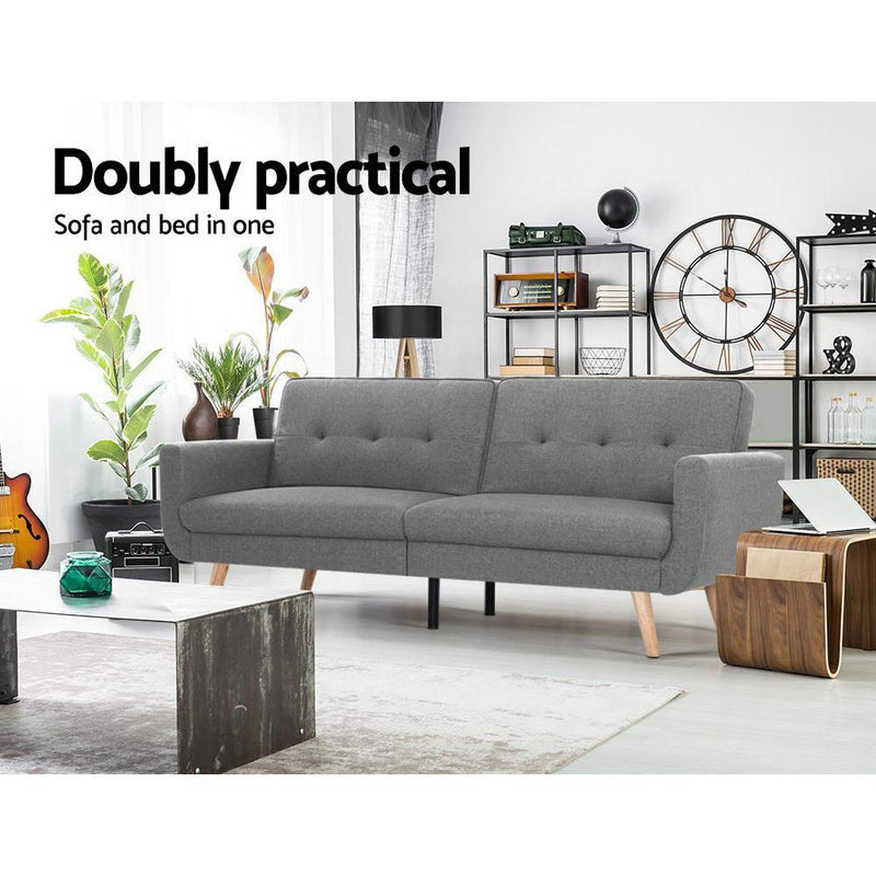 3 Seater Fabric Recliner (Grey) - Furniture > Sofas - Rivercity House & Home Co. (ABN 18 642 972 209) - Affordable Modern Furniture Australia