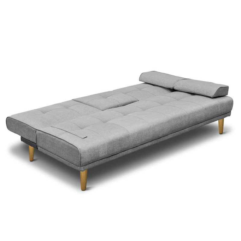 3 Seater Fabric Sofa Bed (Grey) - Rivercity House & Home Co. (ABN 18 642 972 209) - Affordable Modern Furniture Australia