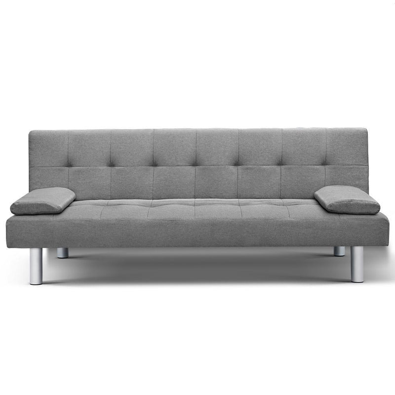 3 Seater Fabric Sofa Bed - Grey - Furniture > Sofas - Rivercity House And Home Co.