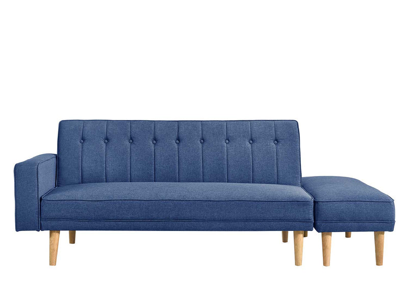 3 Seater Fabric Sofa Bed with Ottoman (Blue) - Furniture - Rivercity House & Home Co. (ABN 18 642 972 209) - Affordable Modern Furniture Australia