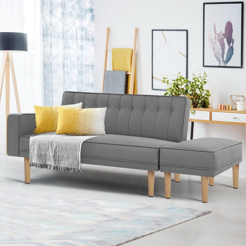 3 Seater Scandinavian Style Sofa Bed (Grey) - Furniture > Sofas - Rivercity House & Home Co. (ABN 18 642 972 209) - Affordable Modern Furniture Australia