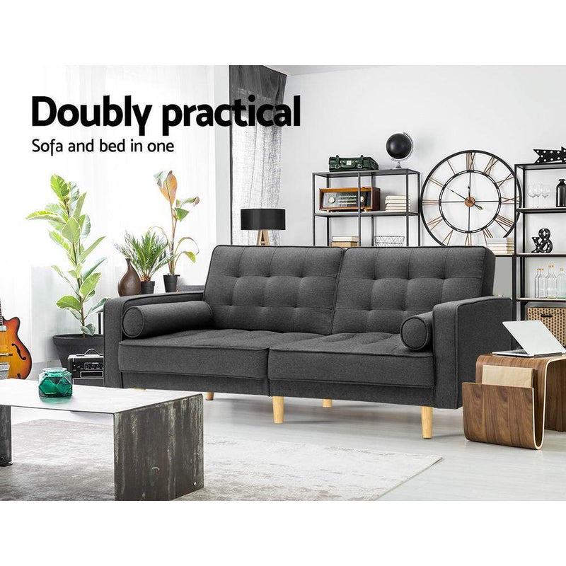 3 Seater Sofa Bed Recliner - Dark Grey - Furniture > Sofas - Rivercity House And Home Co.