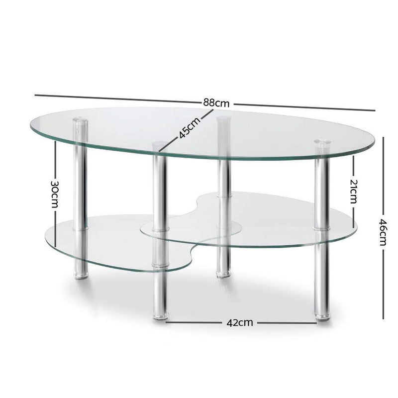 3 Tier Coffee Table - Glass - Furniture - Rivercity House And Home Co.