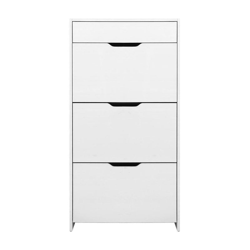 3 Tier Shoe Cabinet High Gloss White - Furniture > Living Room - Rivercity House And Home Co.