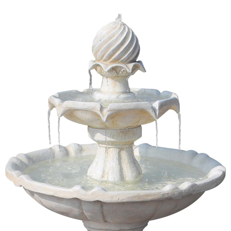 3 Tier Solar Powered Water Fountain - Ivory - Rivercity House & Home Co. (ABN 18 642 972 209) - Affordable Modern Furniture Australia